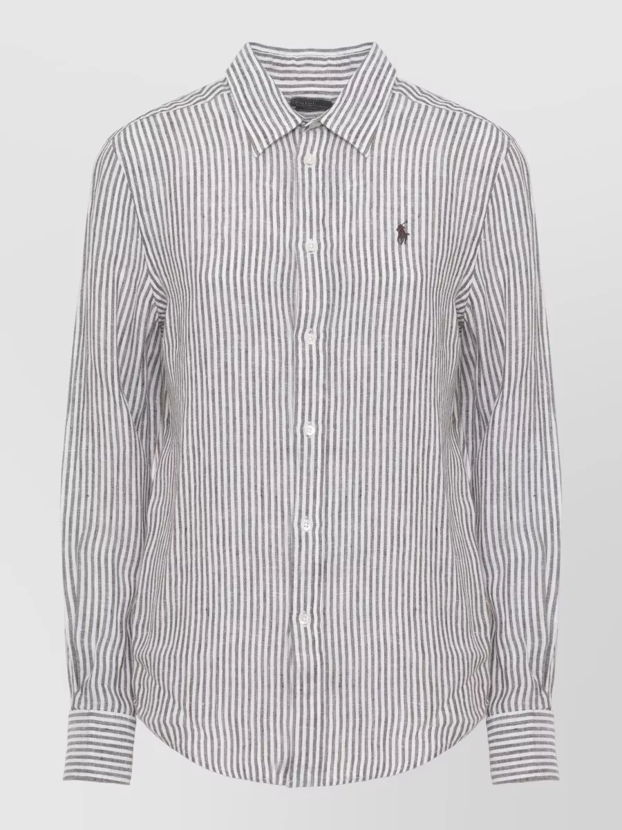 Ralph Lauren Striped Linen Long-Sleeve Shirt
