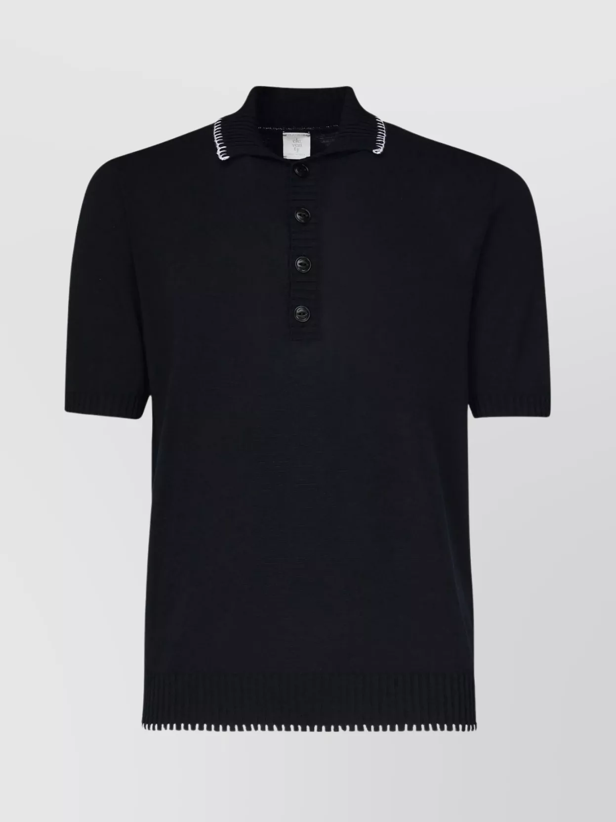 Eleventy Wool Polo Contrast Trim