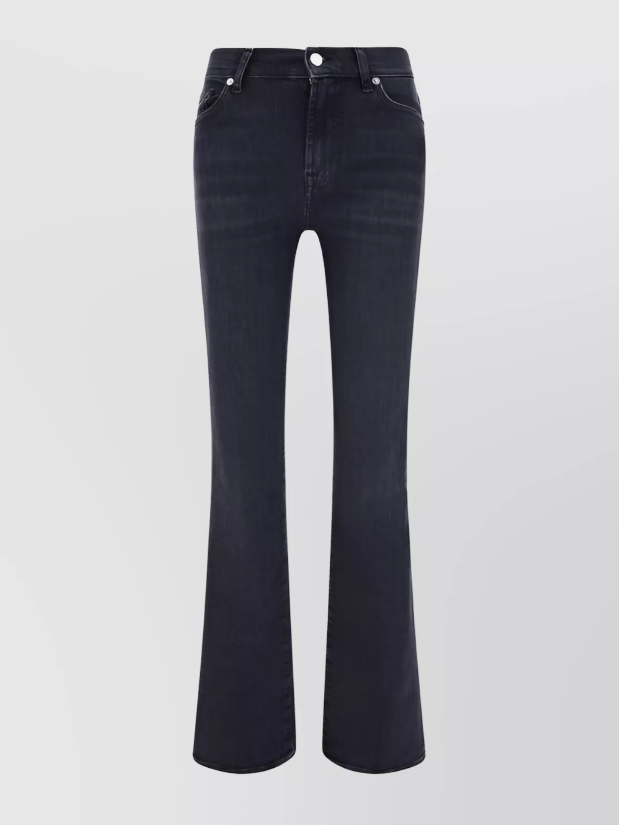 7 For All Mankind Illusion Space Mid-rise Bootcut Jeans In Black