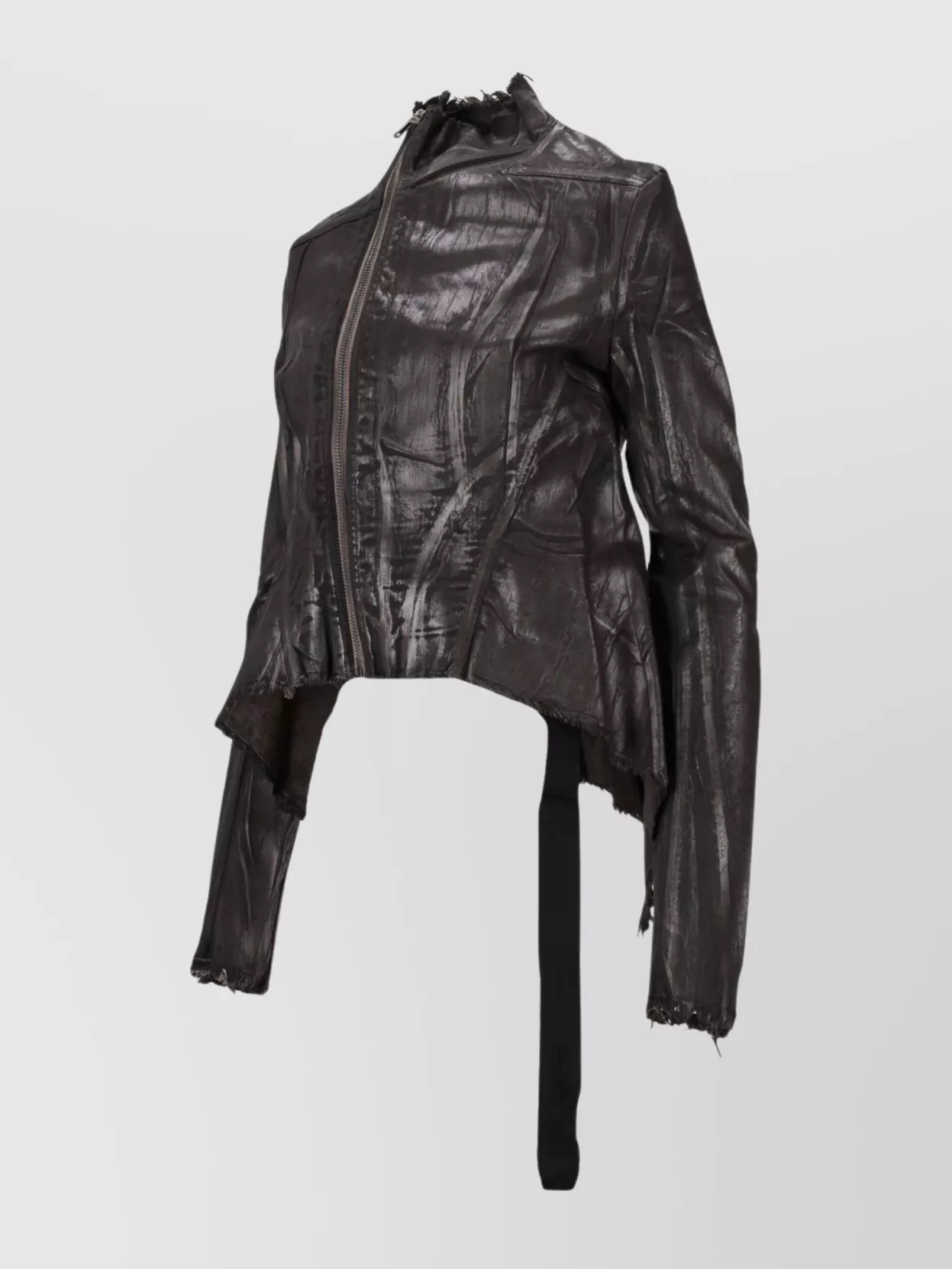 Rick Owens Asymmetrical Hem Long Sleeve Jacket