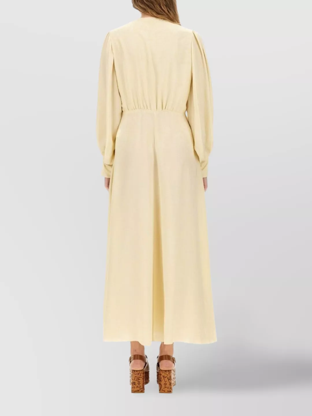 Chloé Silk Dress With Ruched Design And V-Neck