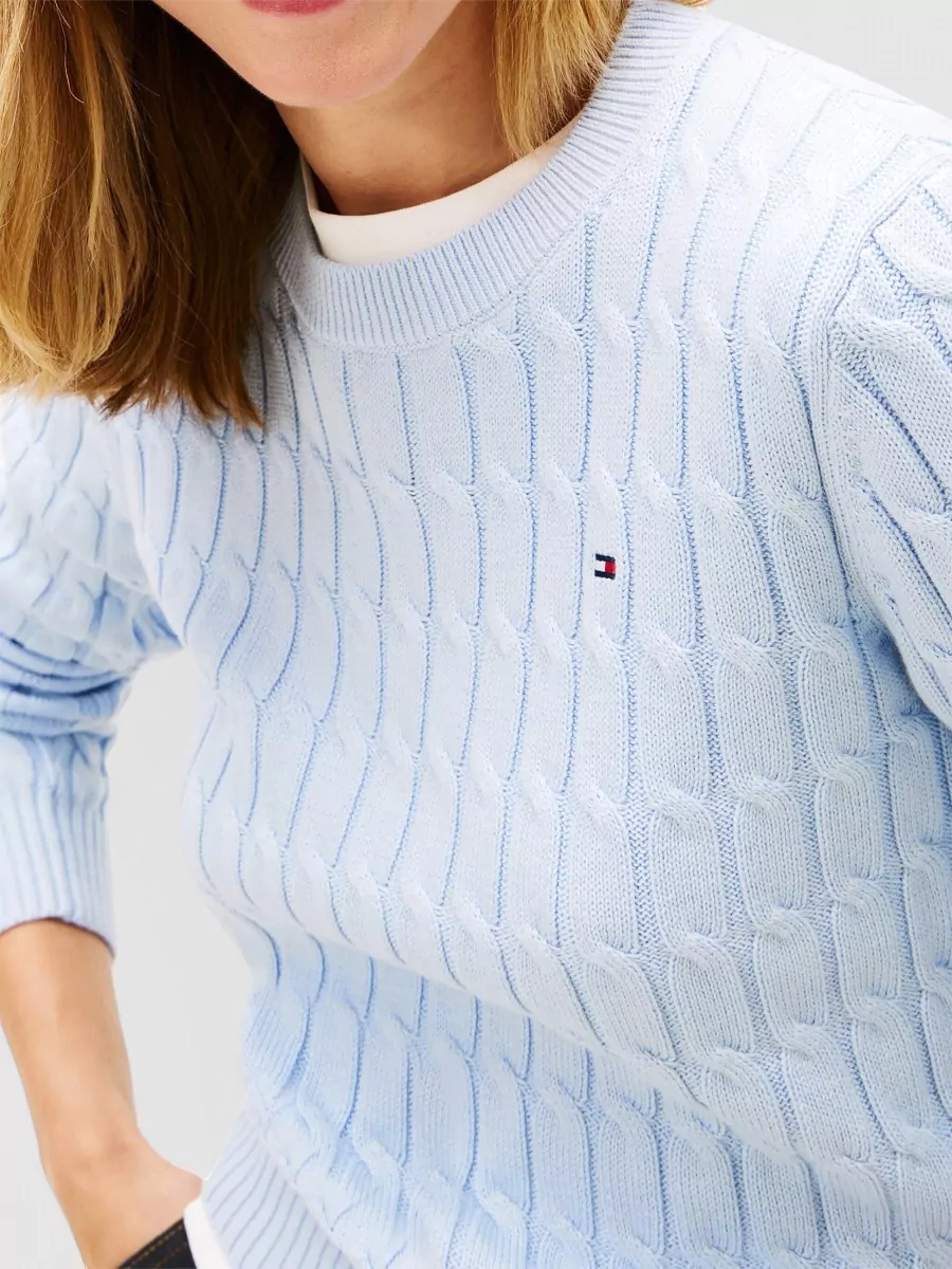 Tommy Hilfiger Cable Knit Crew Neck Long Sleeve Sweater