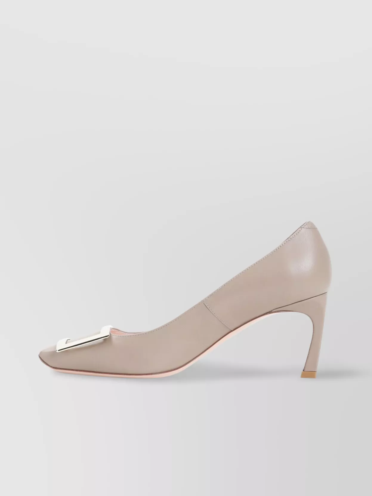 Roger Vivier Slanted Heel Calf Leather Pumps
