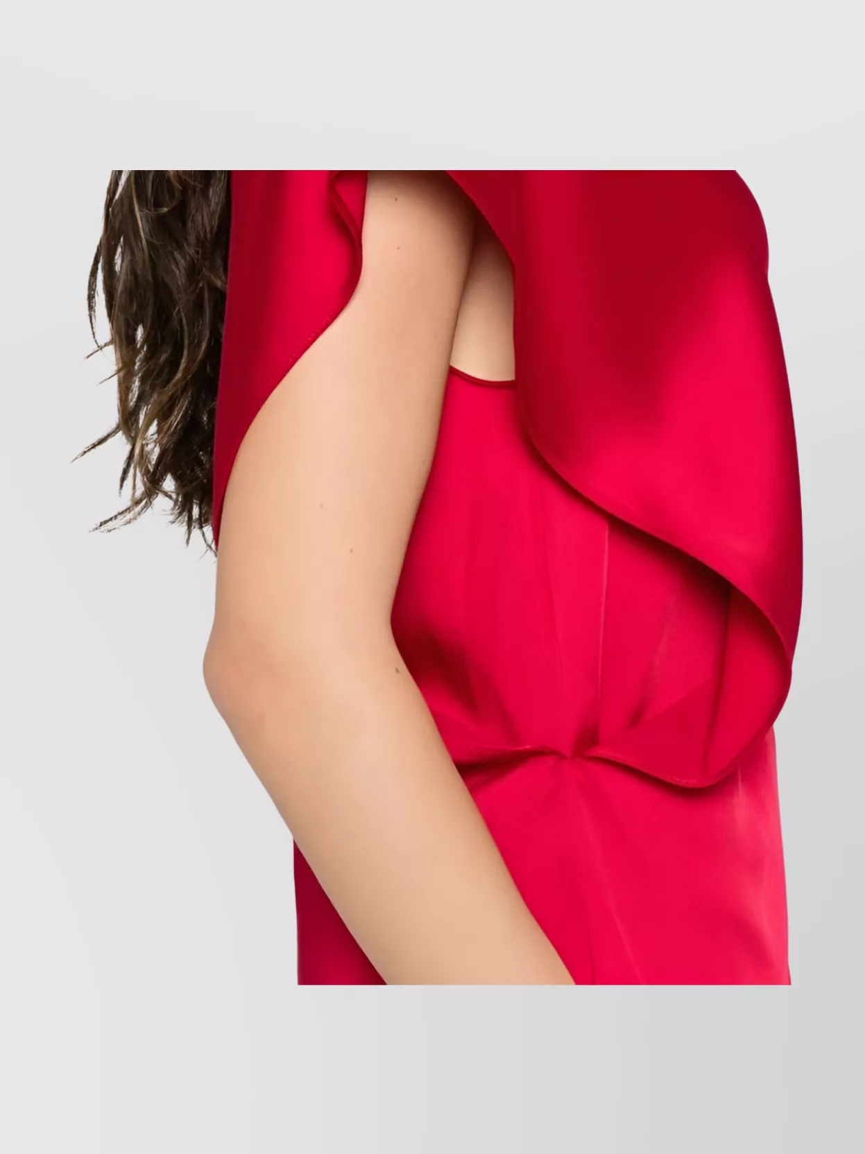 Stella Mccartney Draped Sleeves V-neck Midi Dress In Red