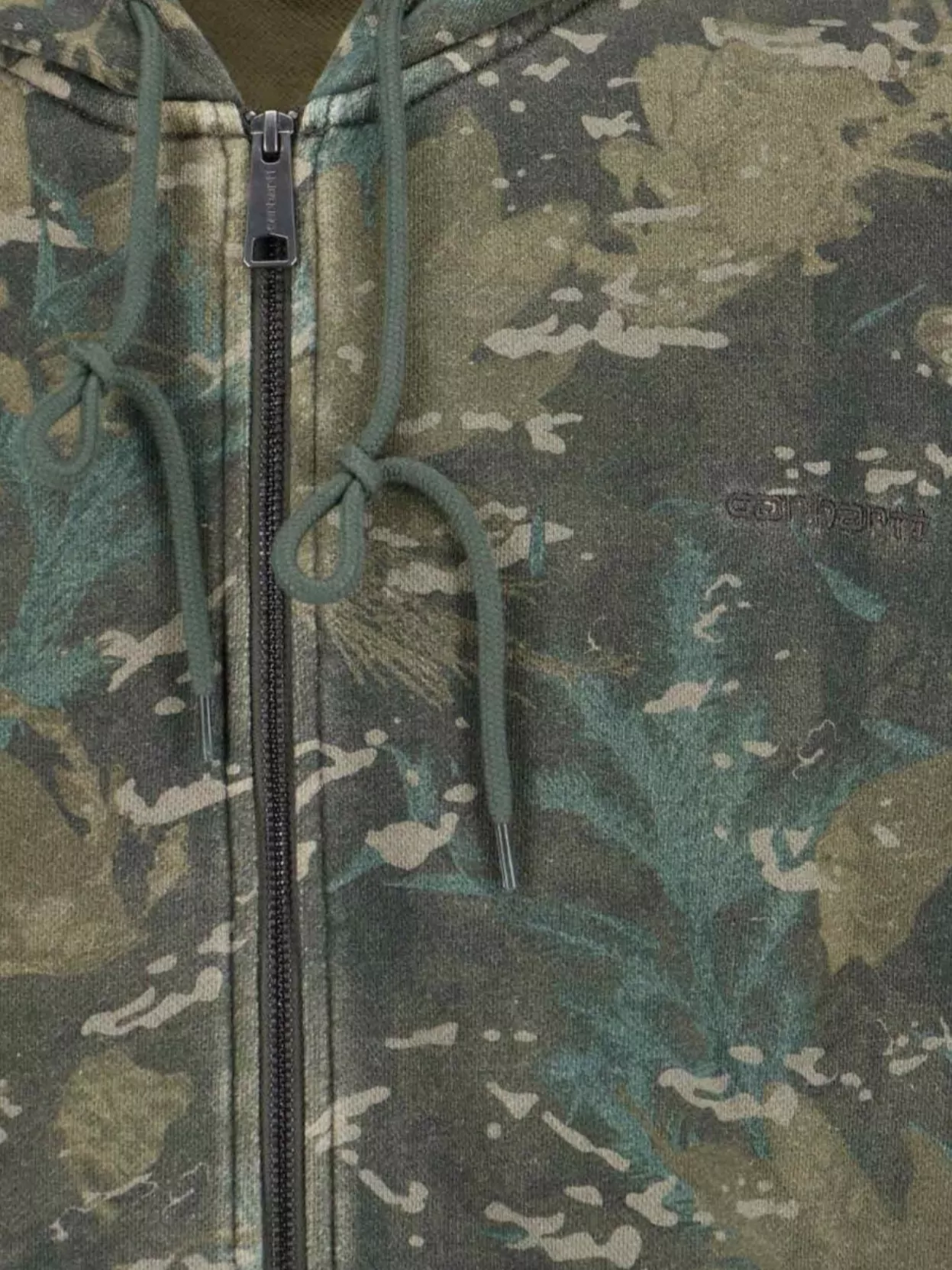 Carhartt Wip Camouflage Hoodie With Drawstring And Ribbed Cuffs