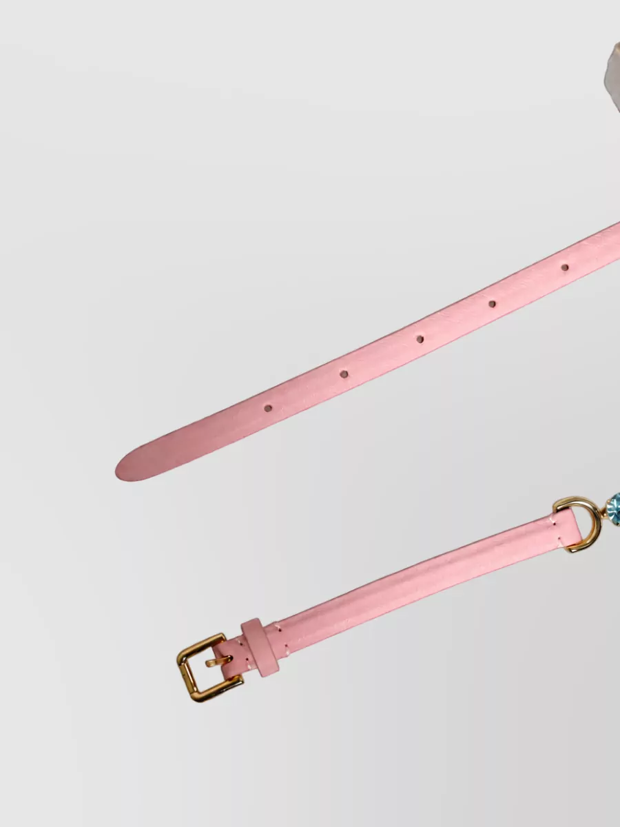 Dolce&Gabbana Leather Crystal-Embellished Belt