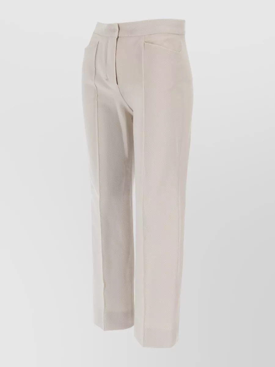 S Max Mara Long Trousers High Waist Pleats Pockets