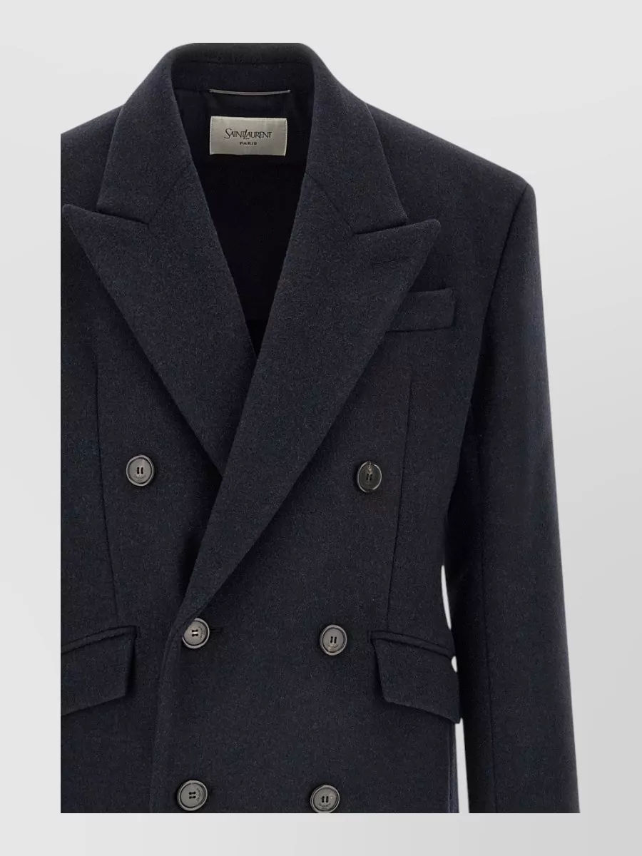 Saint Laurent wool double-breasted long coat