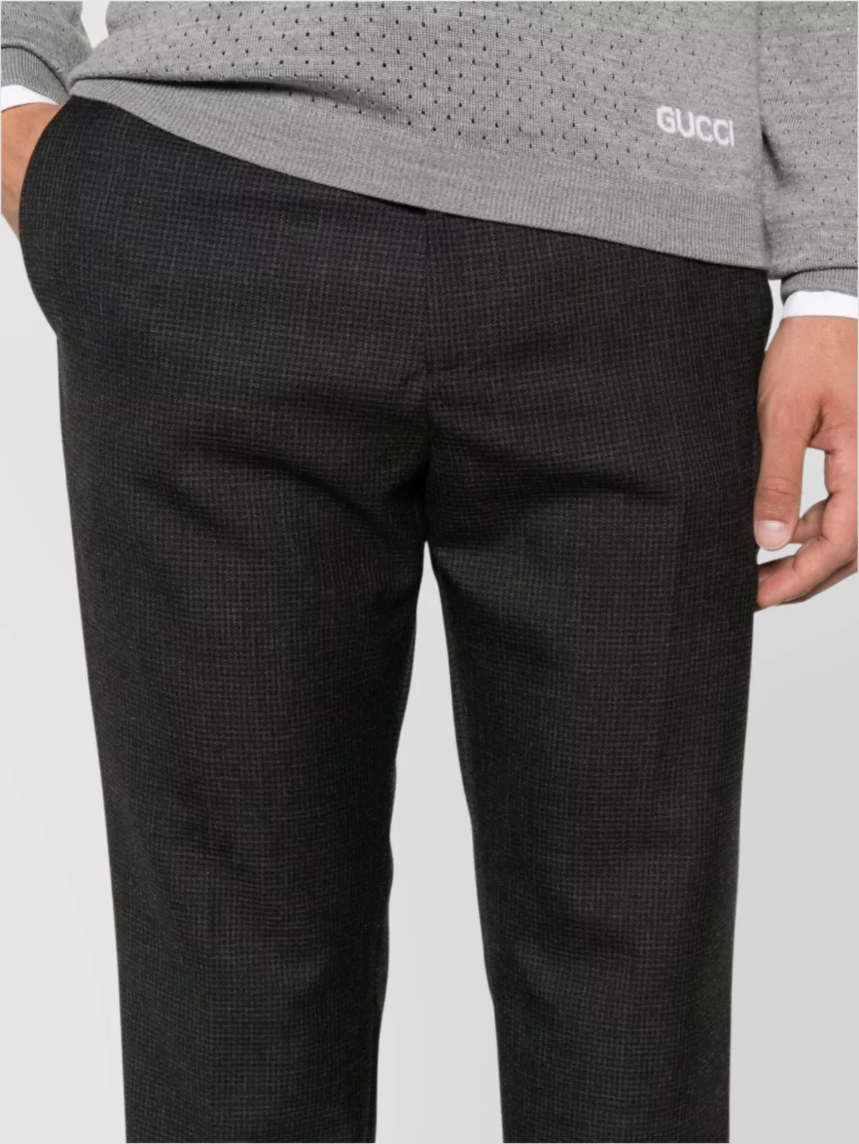 Gucci Straight Checked Trousers With Pockets And Loops