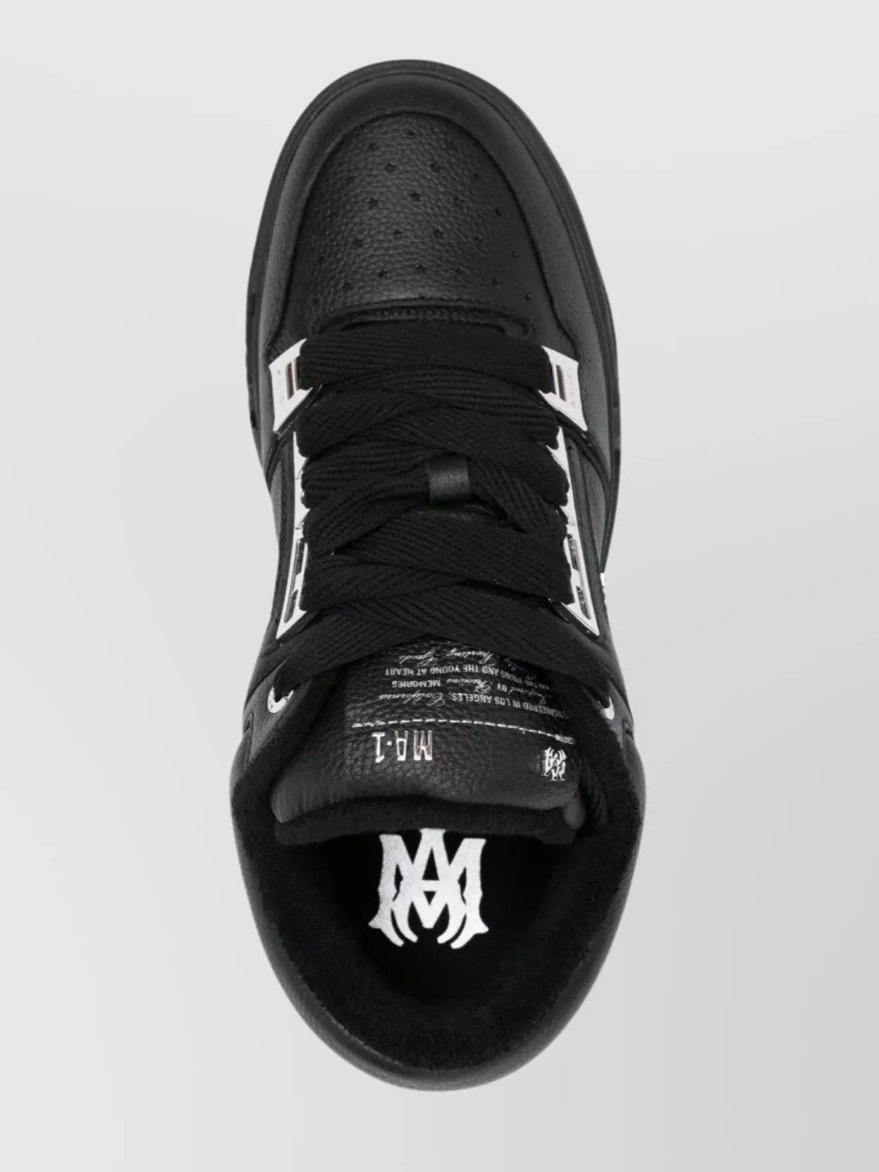 Amiri Round Toe Leather Sneakers With Perforated Detail