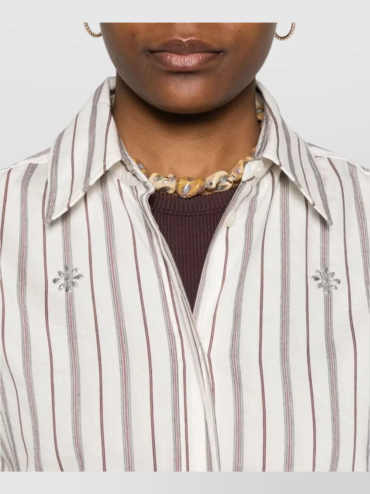 Golden Goose Studded Striped Cotton Shirt