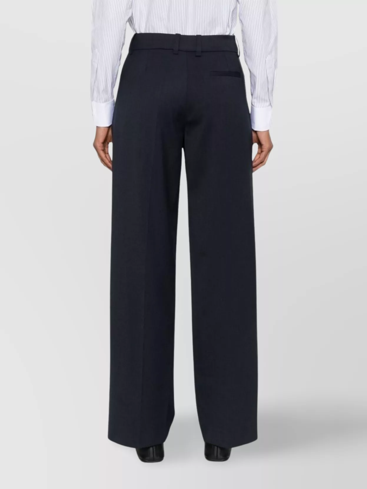 THE FRANKIE SHOP WOOL BLEND WIDE LEG TROUSERS WITH BELT LOOPS