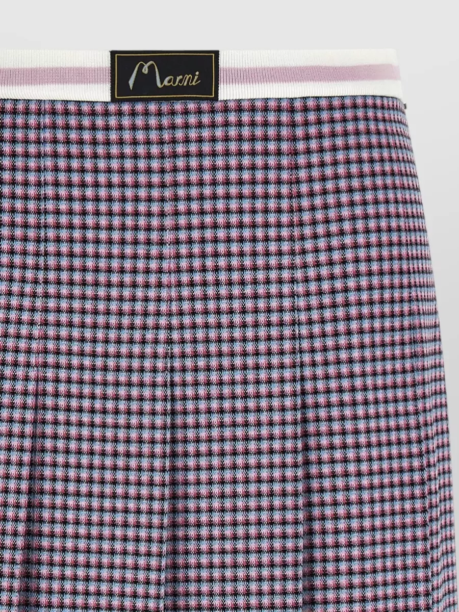 Marni Houndstooth Skirt Checked Pattern Pleated Design