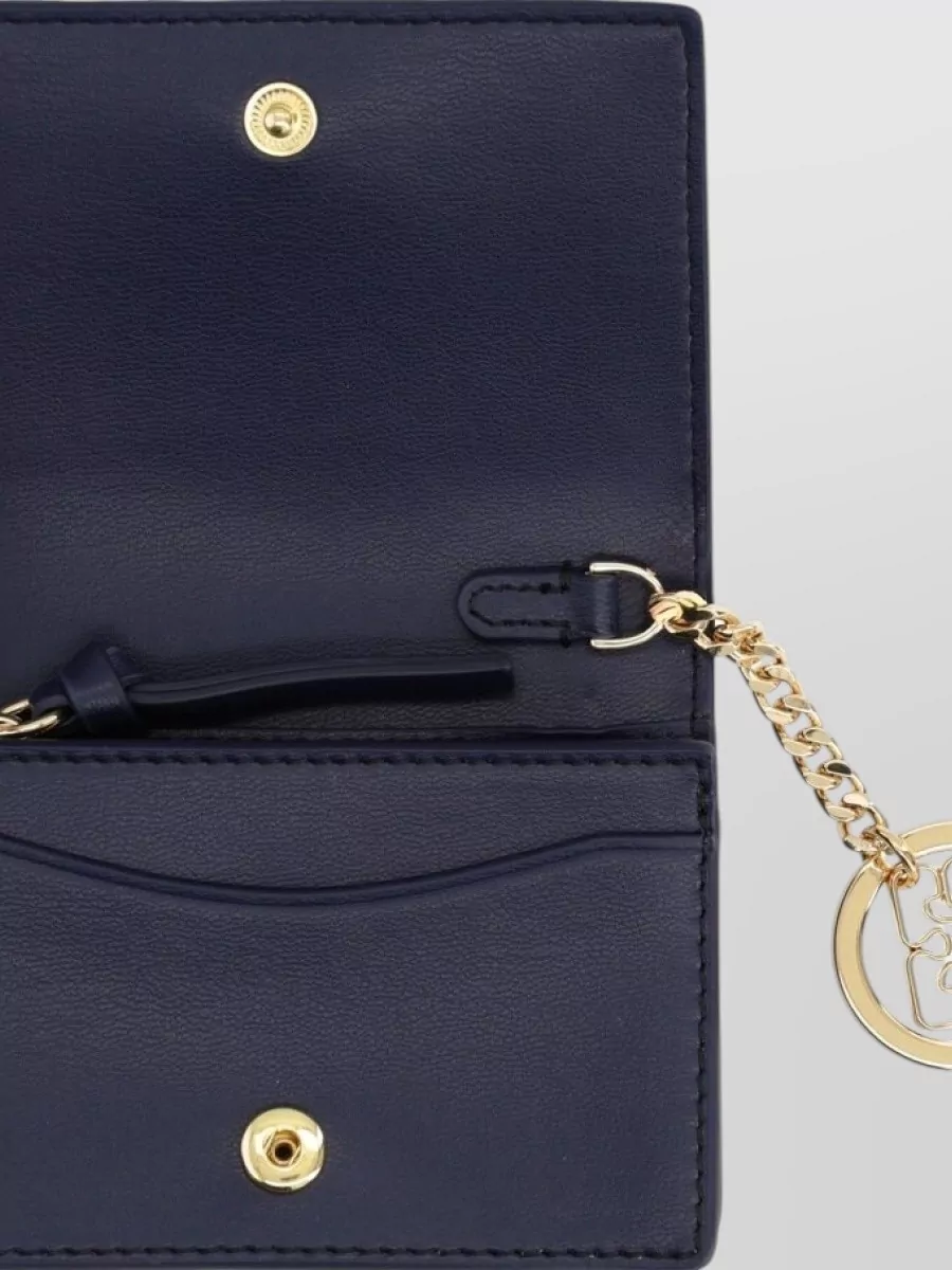 Ganni Leather Bear Print Card Holder Keyring