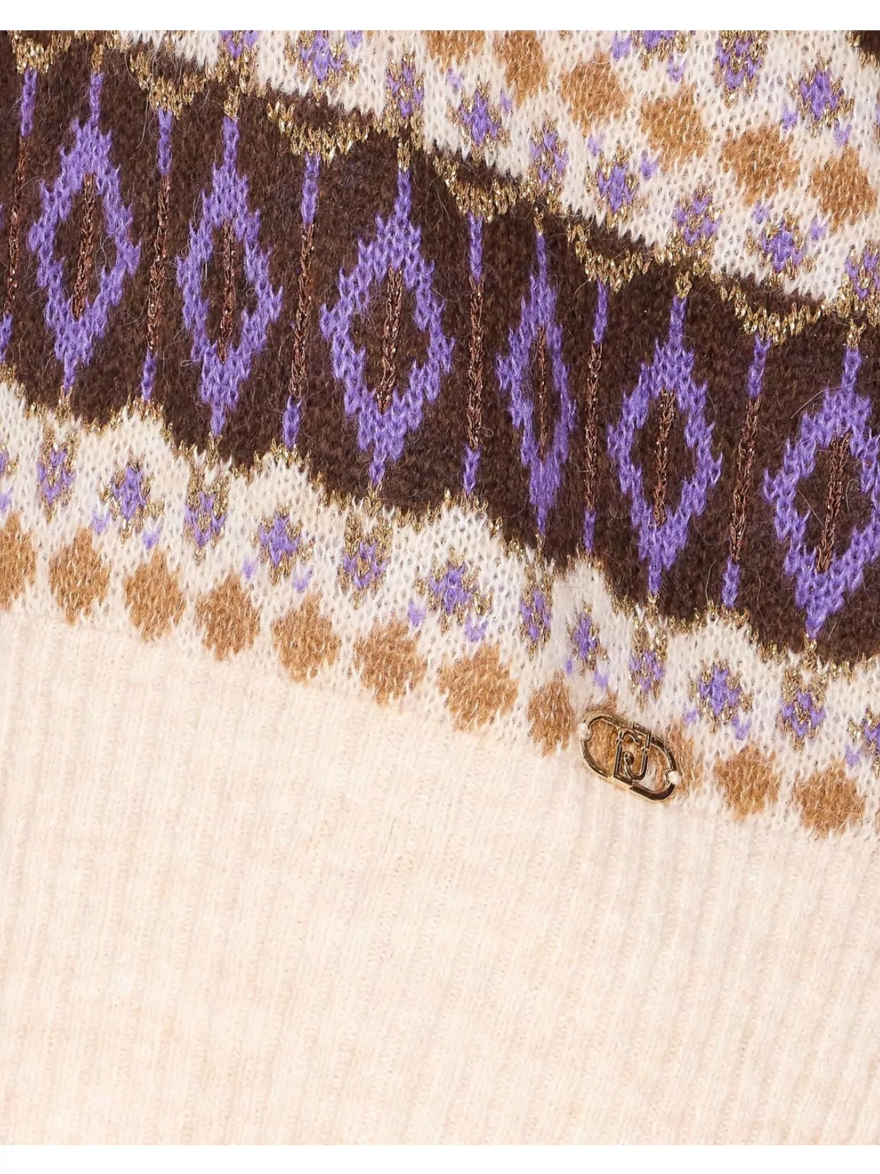 Liu •jo Turtleneck Knitwear Patterned Design In Purple