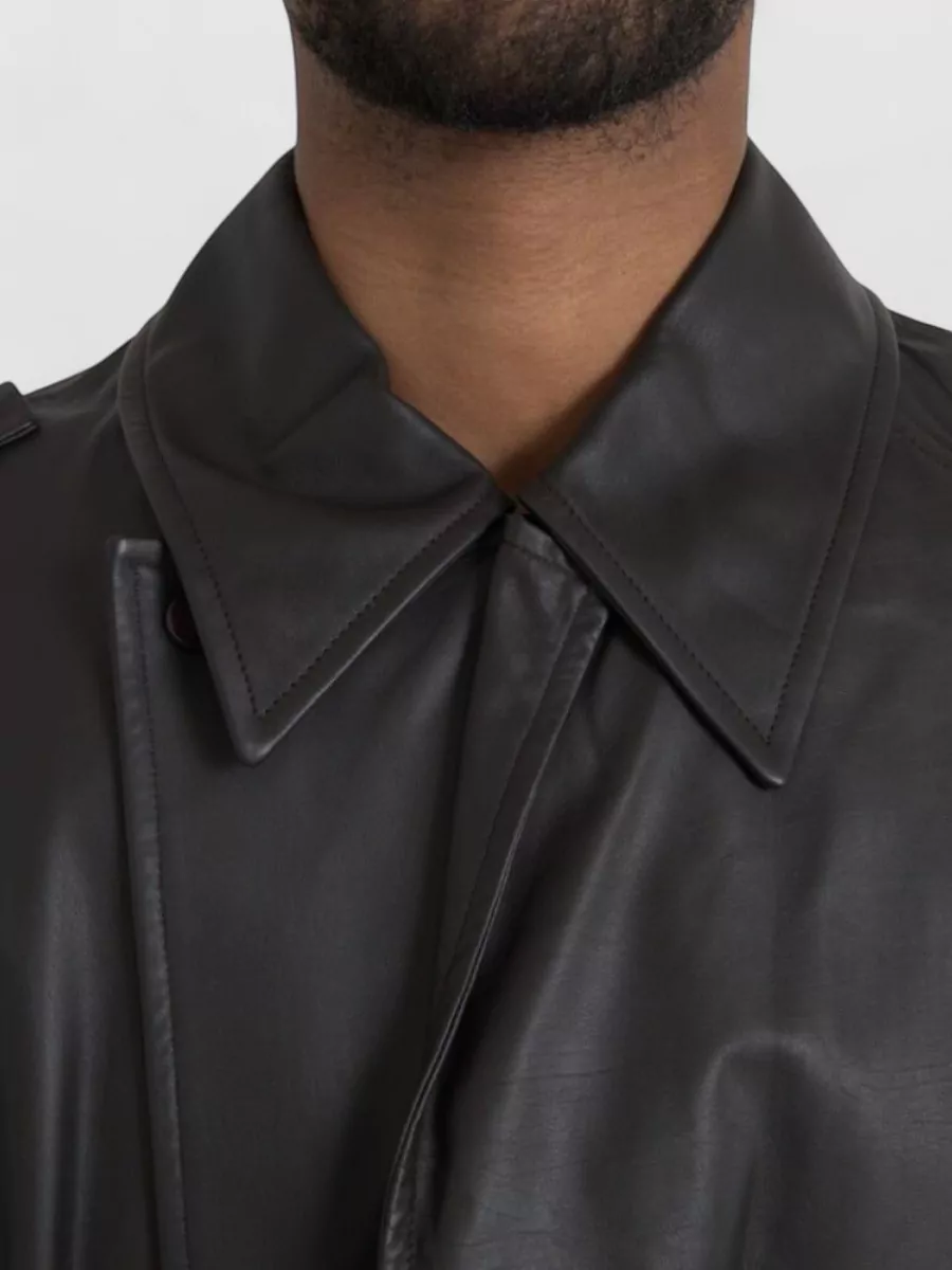 Bottega Veneta Leather Belted Trench Coat