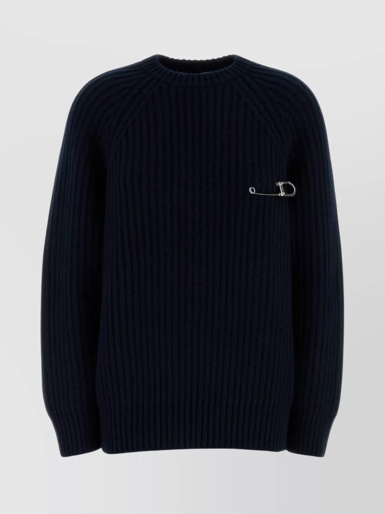 Prada Wool Blend Sweater With Safety Pin Detail