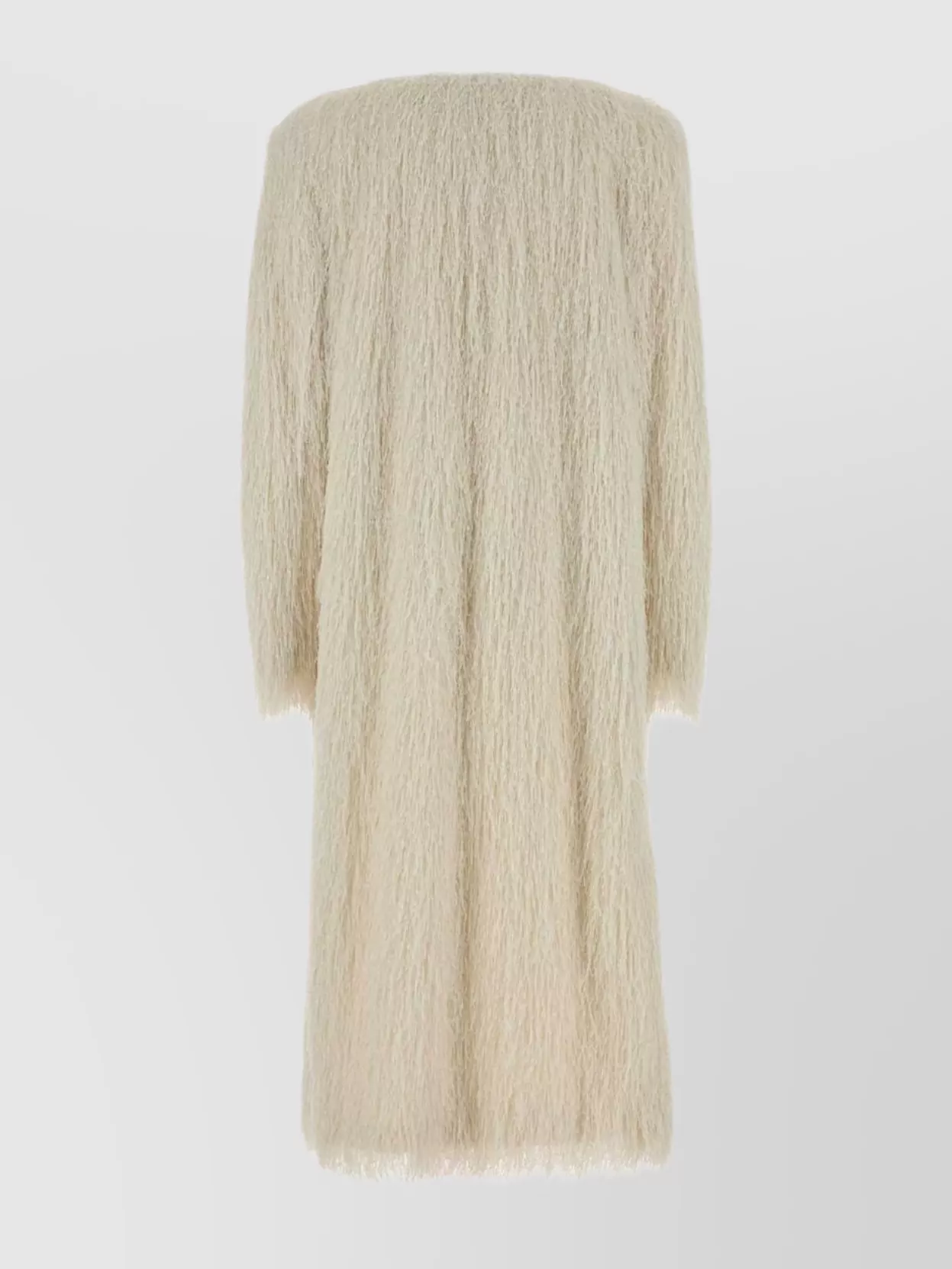 Dries Van Noten Textured Long Coat Belted At Waist In Neutral