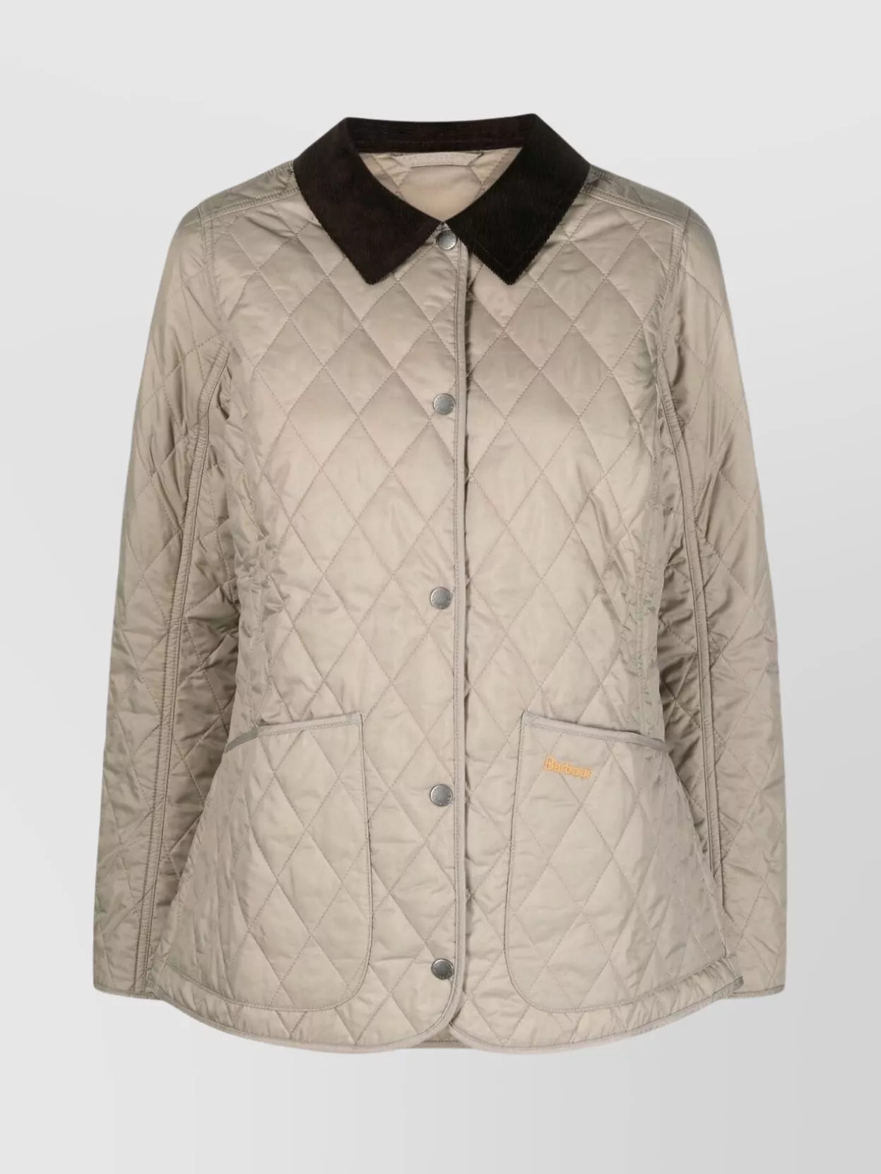 Barbour Quilted Collar Front Pockets Jacket In Neutral