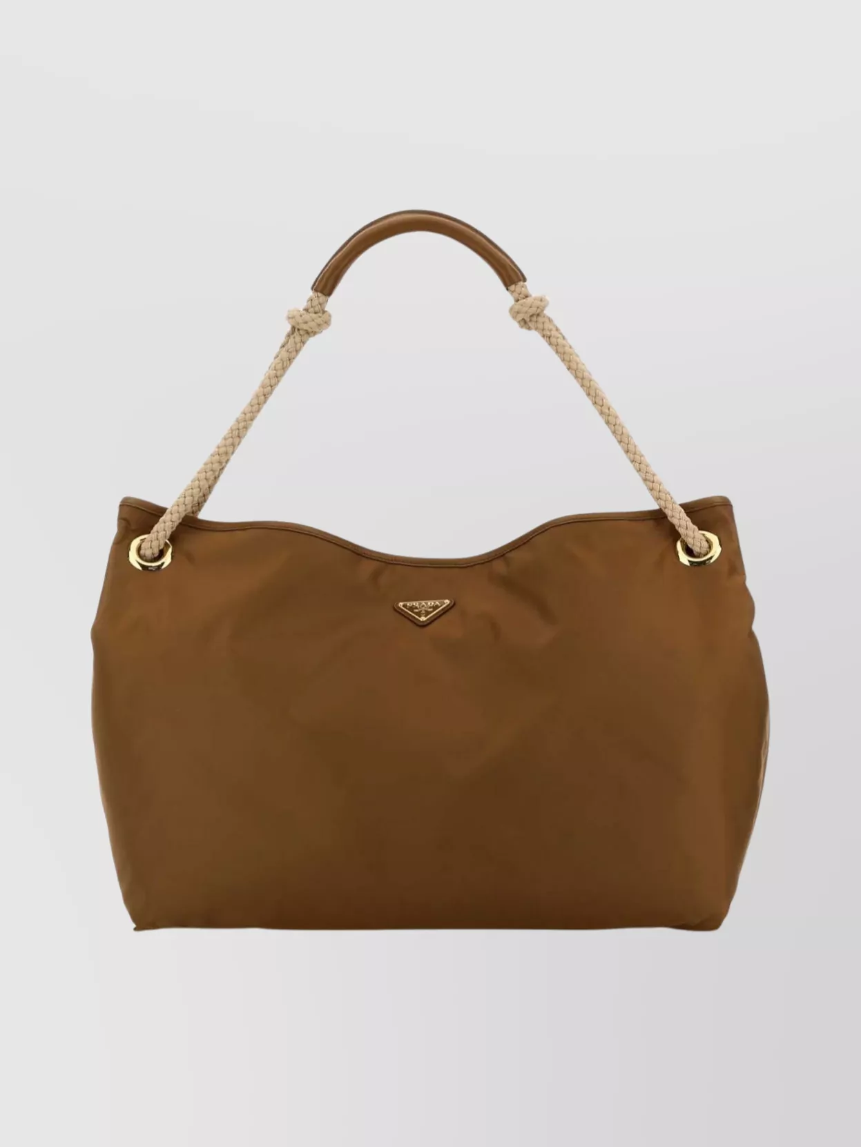 Prada Re-nylon Mariner Bucket Bag With Braided Handles In Brown