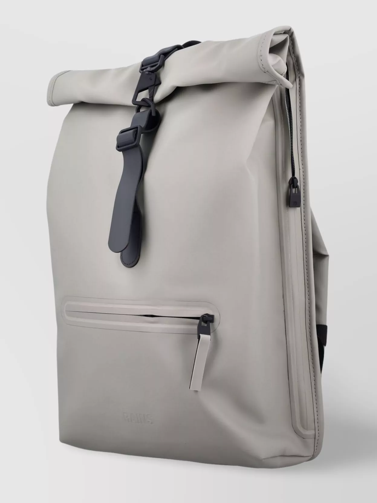 RAINS ROLLTOP BACKPACK ADJUSTABLE ZIP POCKETS