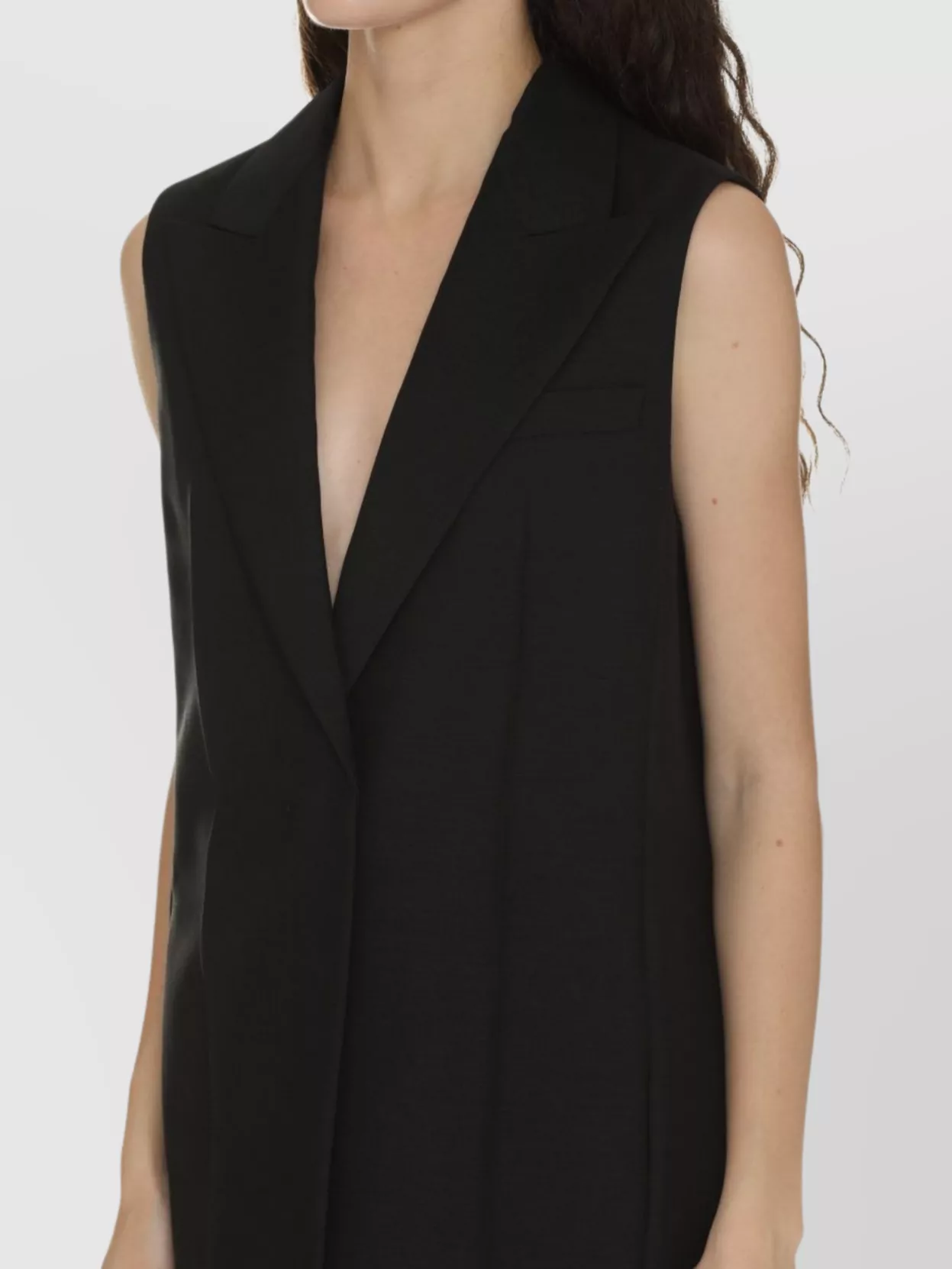 Fendi Black Tailored Vest With Sharp Lapel