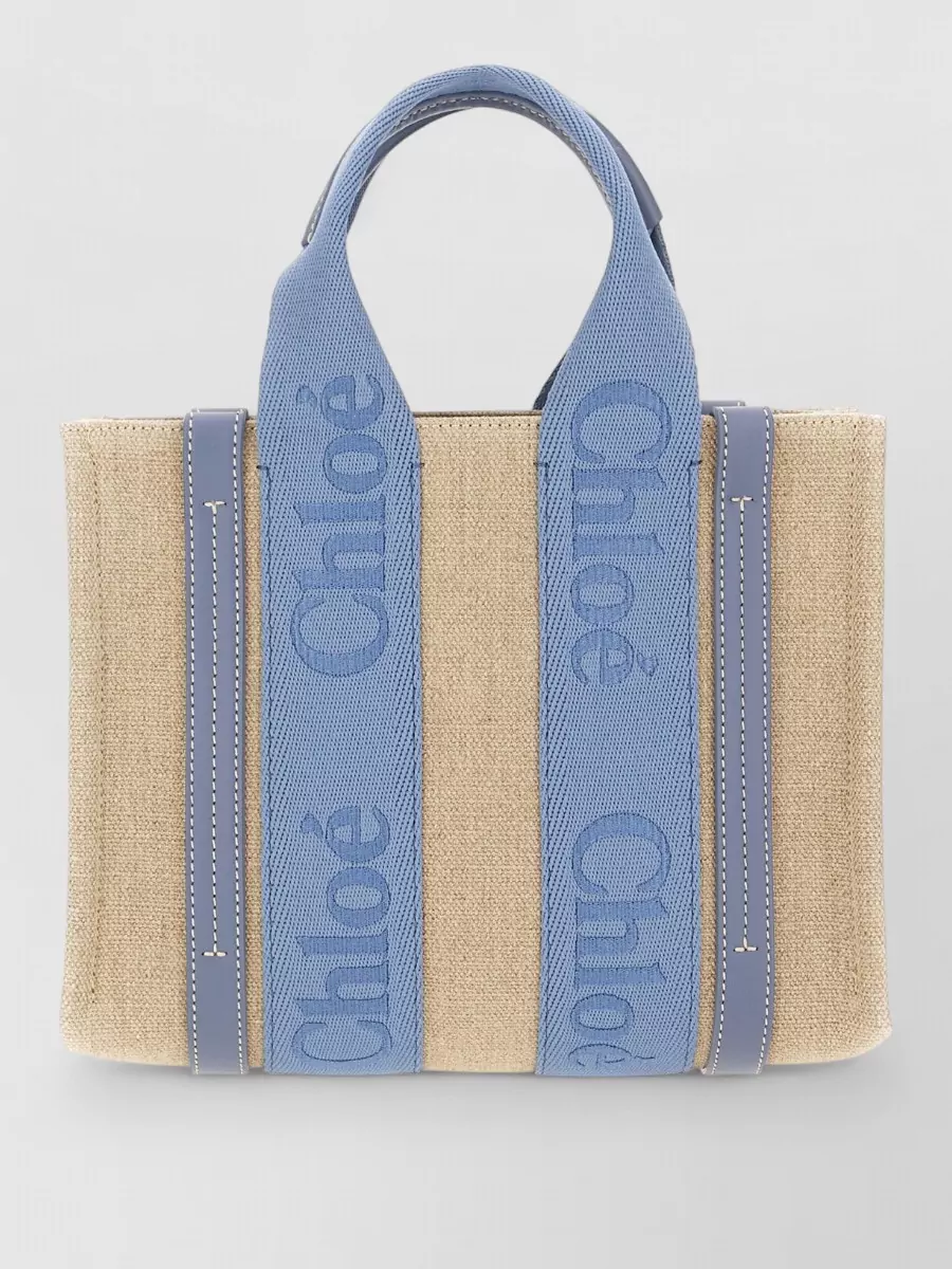 Chloé Woody Small Linen Shoulder Bag
