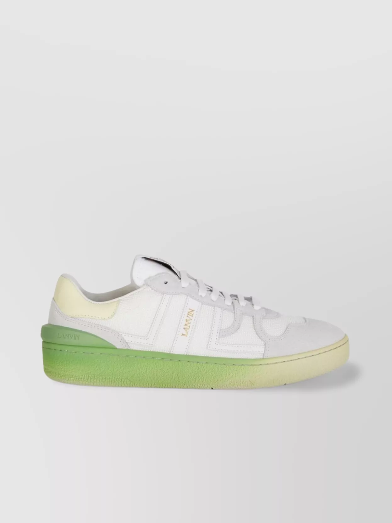 Lanvin Mesh And Leather Low-Top Sneakers With Suede