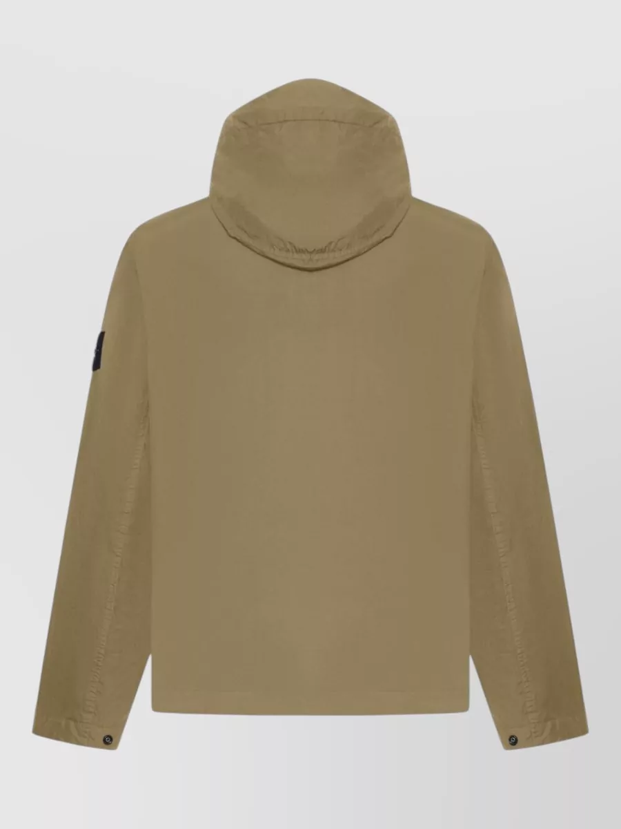 Stone Island Hooded Short Jacket Buttons Long Sleeves Pockets