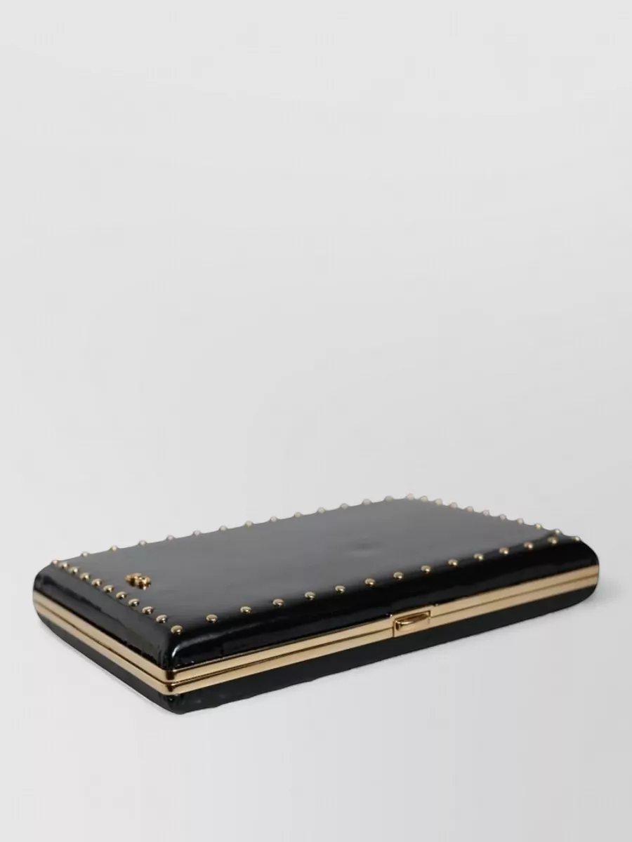 Dolce&Gabbana Na Leather Studded Clutch Bag