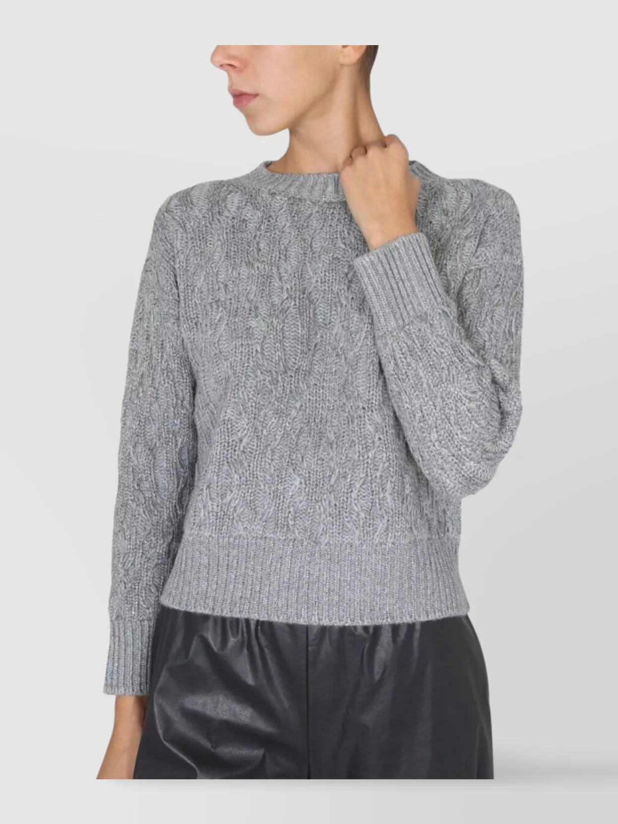 Fabiana Filippi Wool Sweater With Braided Cable Knit