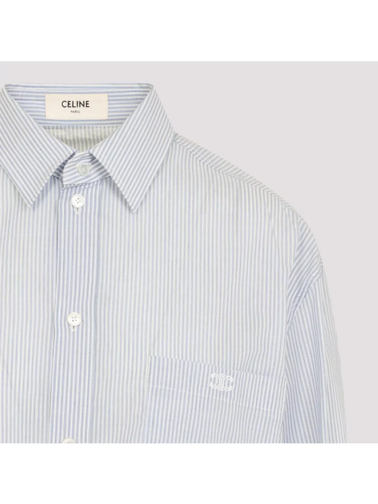 Celine Cotton Cropped Loose-Fit Shirt