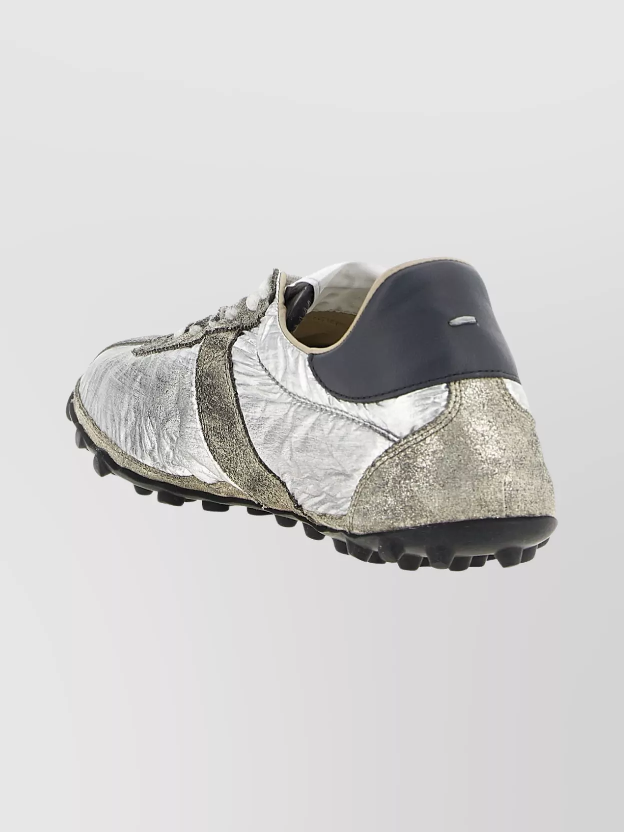 Maison Margiela Low-Top Metallic Finish Sneakers With Textured Sole