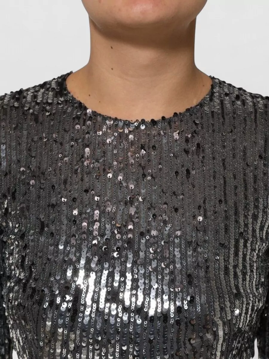 Dolce&Gabbana Sequined long-sleeve midi a-line dress