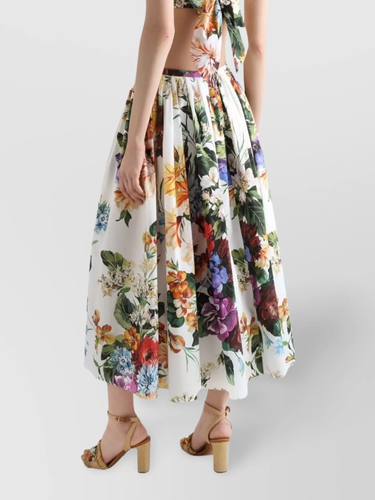 Dolce&Gabbana Floral Bouquet Print Midi Skirt