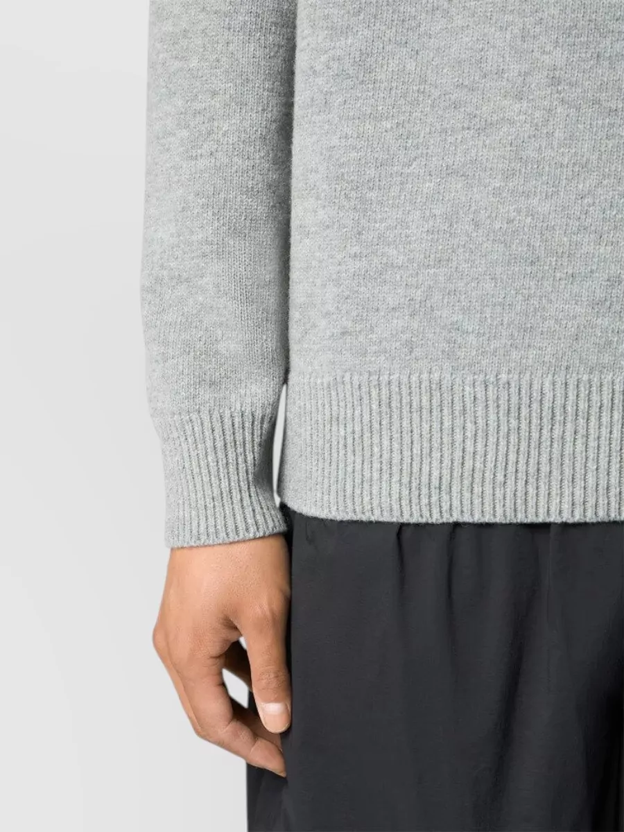 Stone Island Wool Ribbed Stand Collar Sweater