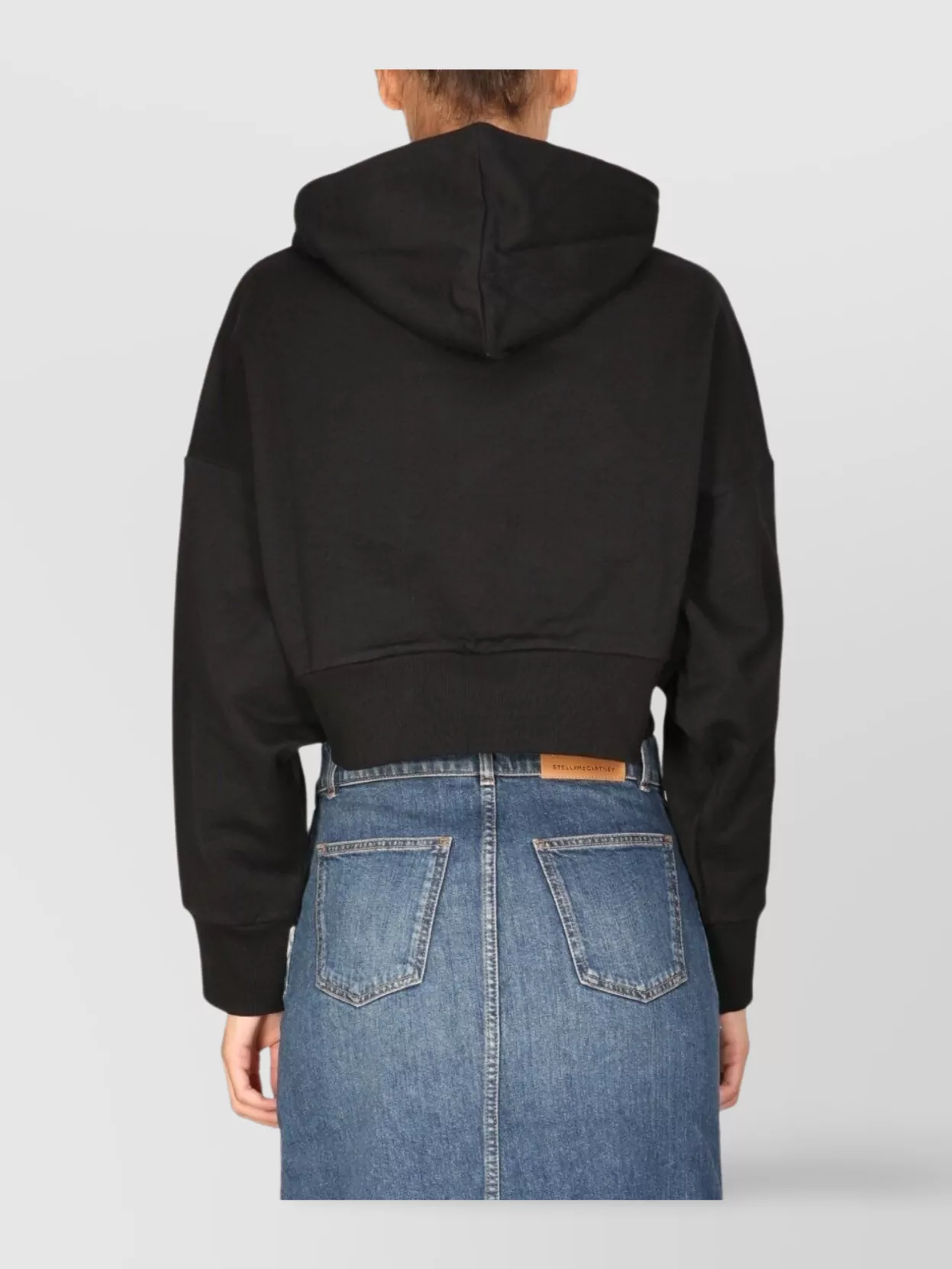 Shop Stella Mccartney Cropped Tiger Graphic Hooded Sweatshirt