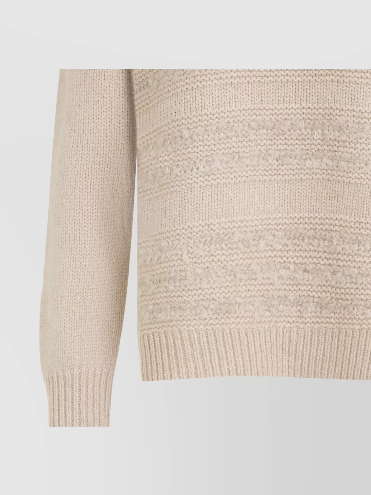 Fabiana Filippi Textured Knit Camel Sweater With Ribbed Edges