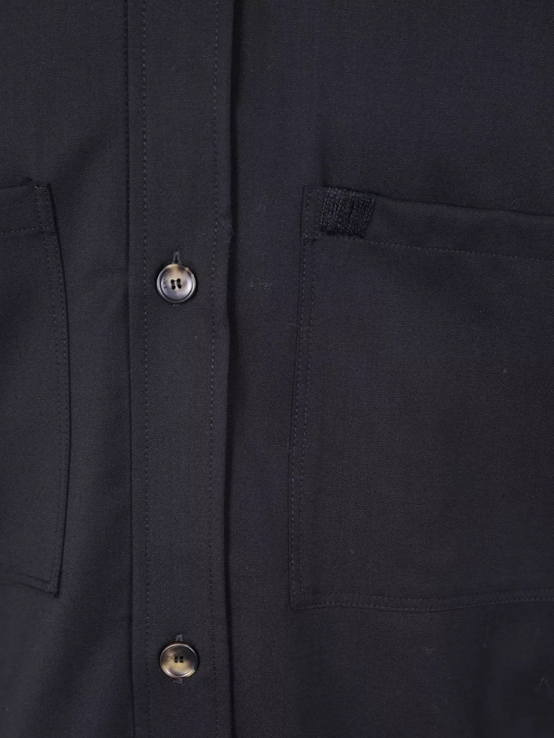 Laneus Long Sleeve Wool Shirt With Chest Pockets