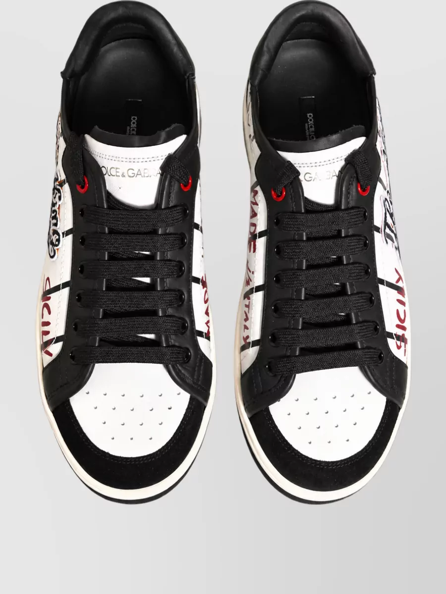 Dolce&Gabbana Calf Leather Logo Low-Top Sneakers