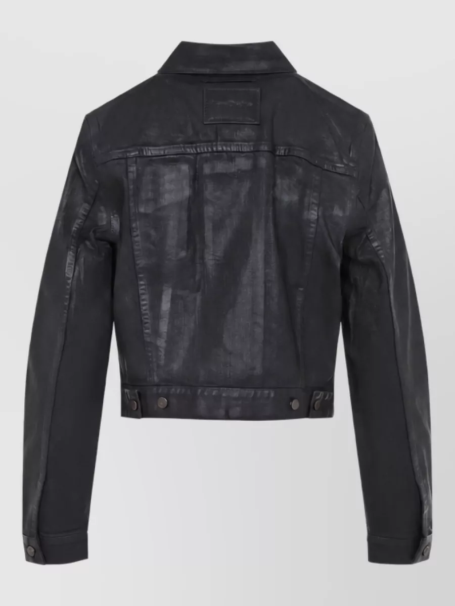 Acne Studios Cropped Coated Denim Jacket