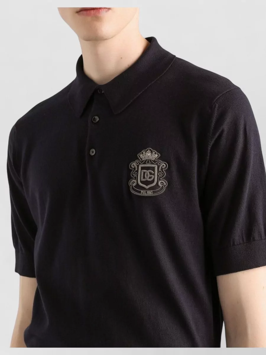 Dolce&Gabbana Shirt Lurex Embroidery Polo Collar