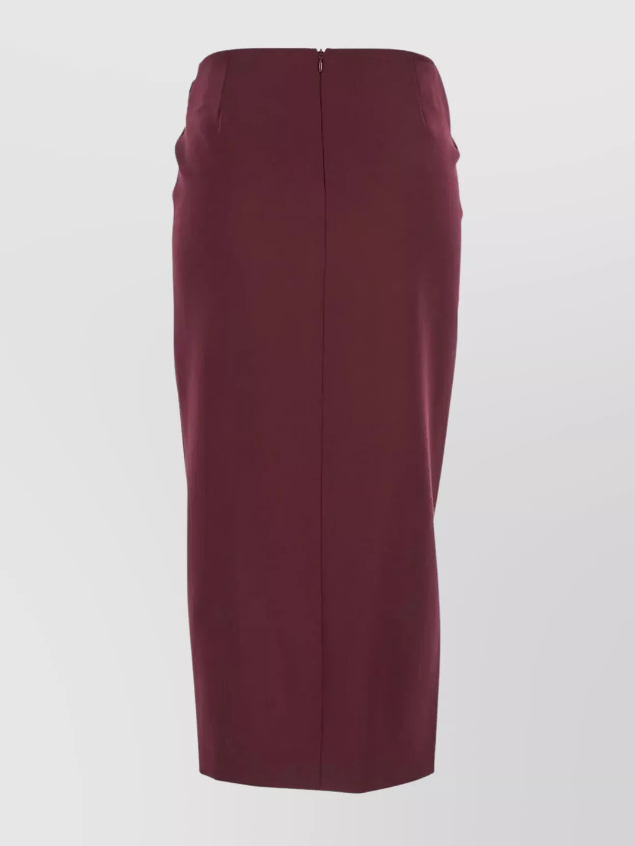Attico Draped Midi Skirt With Front Slit And Metal In Burgundy