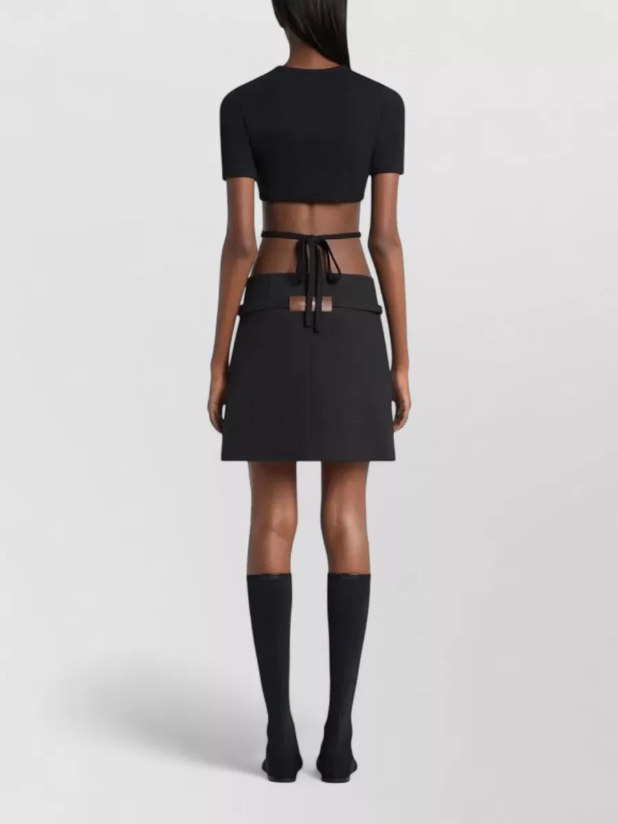 Courrèges Cutout Contrast Cotton T-Shirt