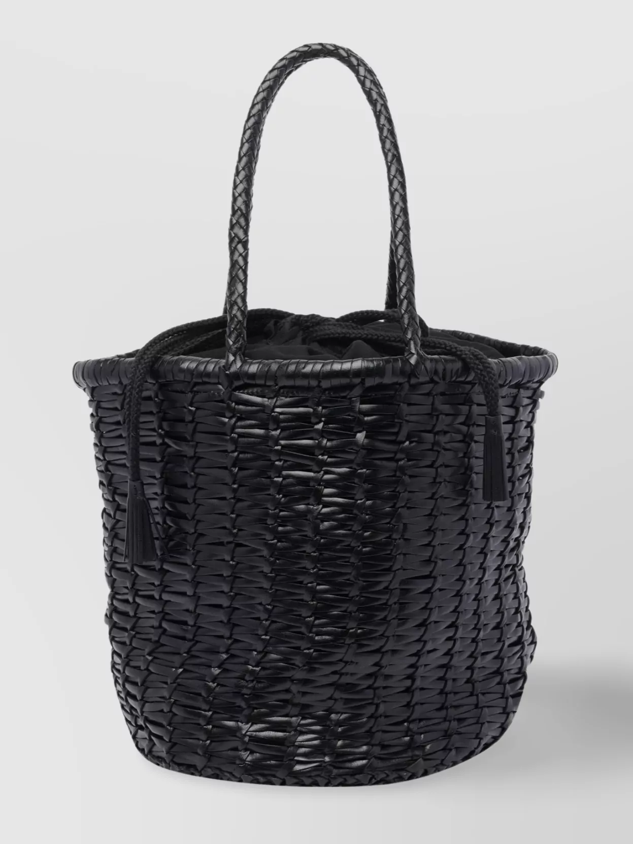 Dragon Diffusion Woven Texture Bucket Bag With Tassel Detail
