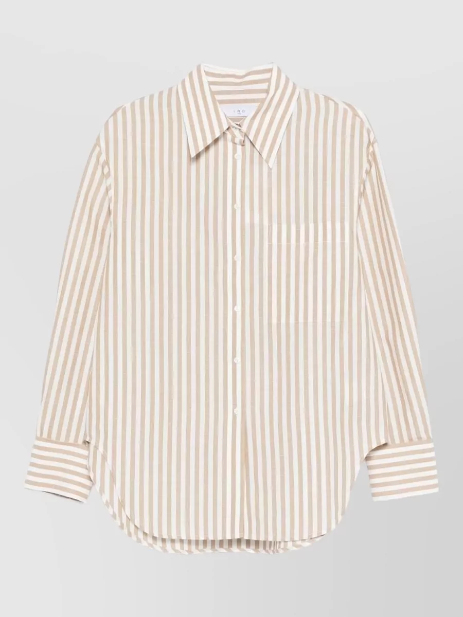Iro striped cotton long-sleeve blouse