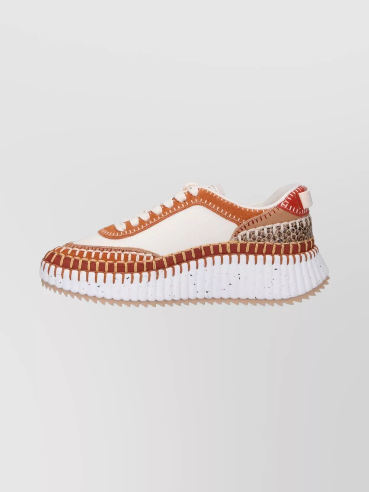 Chloé Animal Print Low Top Sneakers With Texture In Multi