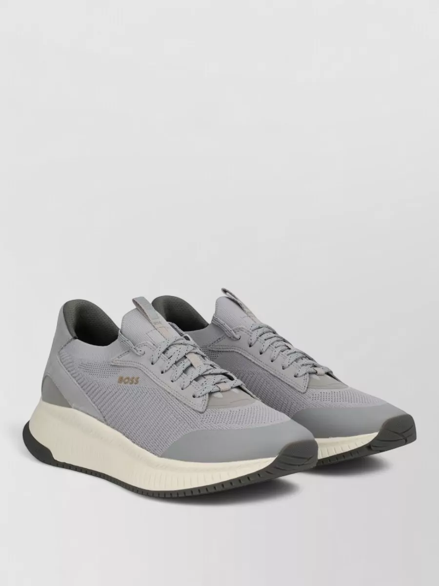 Boss Modern Round Toe Sneakers With Contrast Sole