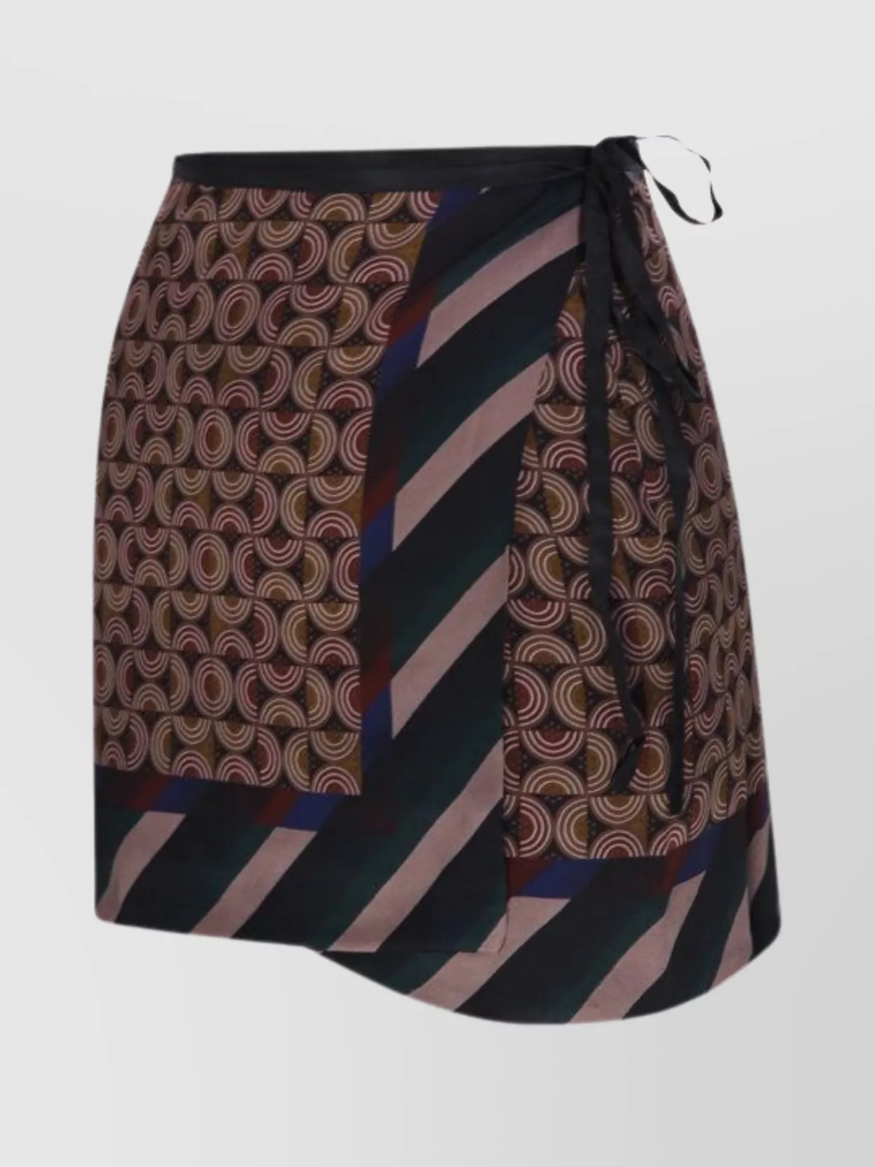 Dries Van Noten Womens Dessin C Gabrinas Multi-print Silk-blend Mini Skirt In Brown