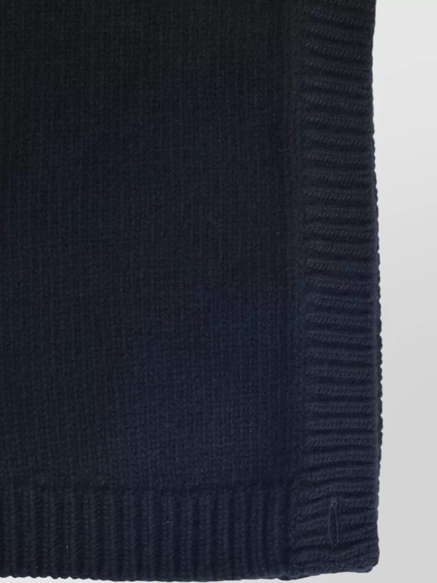 Maison Margiela Virgin Wool Hood Button Detail Ribbed Trim